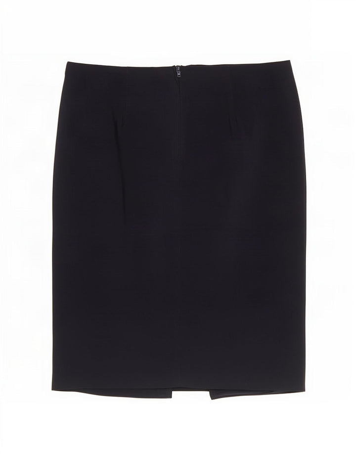 Benetton Womens Pencil Skirt IT 44 Medium W30 Navy Blue Polyester