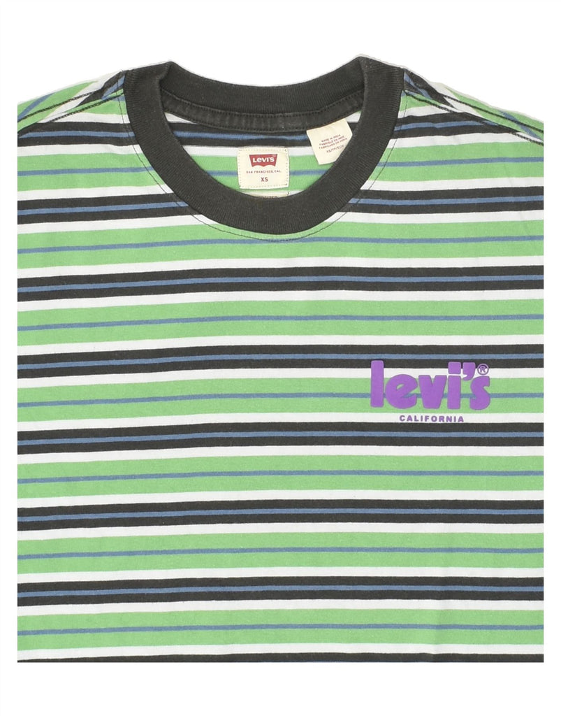 LEVI'S Mens T-Shirt Top XS Green Striped Cotton | Vintage Levi's | Thrift | Second-Hand Levi's | Used Clothing | Messina Hembry 