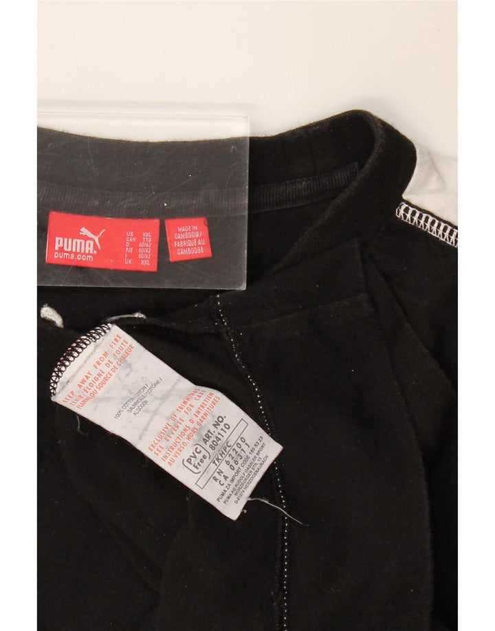 PUMA Mens Graphic T-Shirt Top 2XL Black Colourblock Cotton