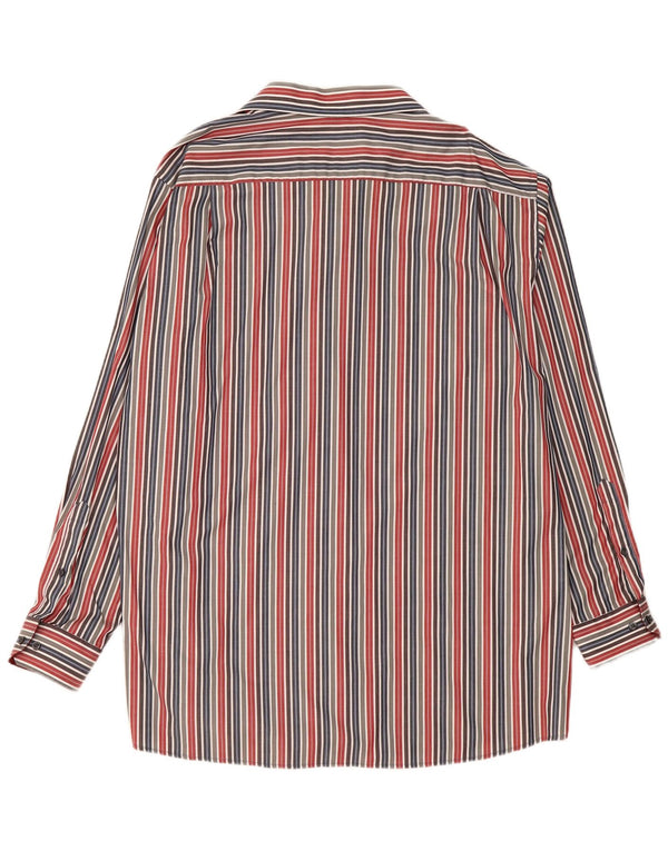 Walbusch Mens Shirt Size 47/48 2XL Multicoloured Pinstripe Cotton