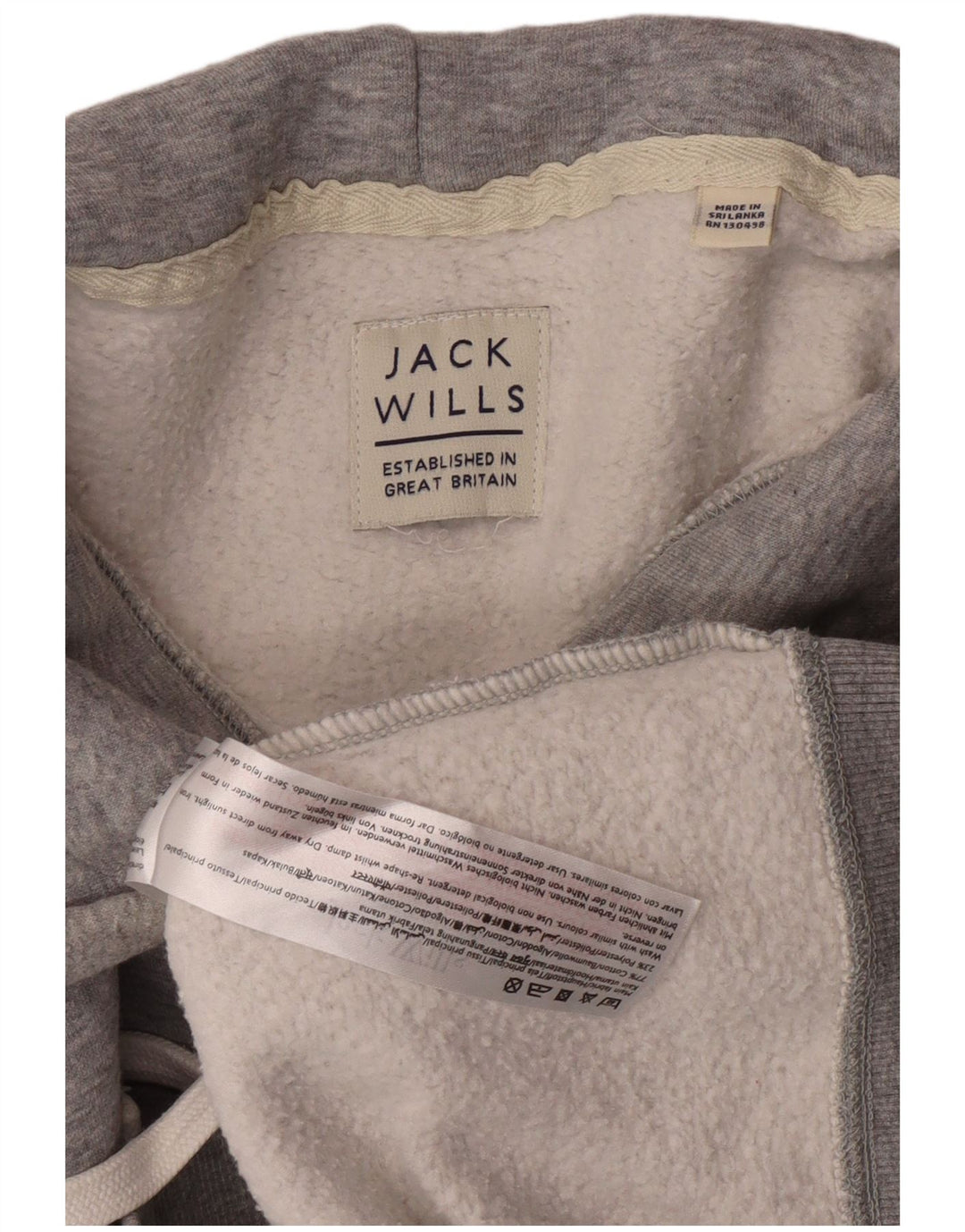 JACK WILLS Mens Graphic Hoodie Jumper Large Grey Cotton