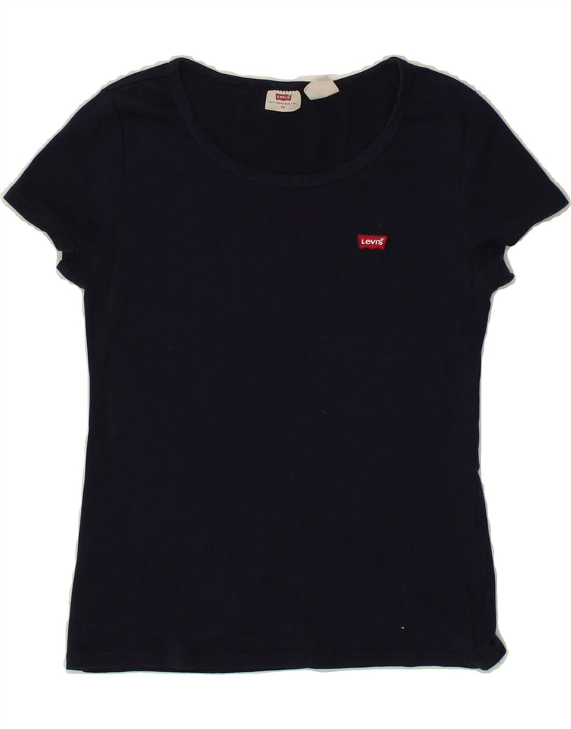 LEVI'S Womens T-Shirt Top UK 6 XS Navy Blue | Vintage Levi's | Thrift | Second-Hand Levi's | Used Clothing | Messina Hembry 