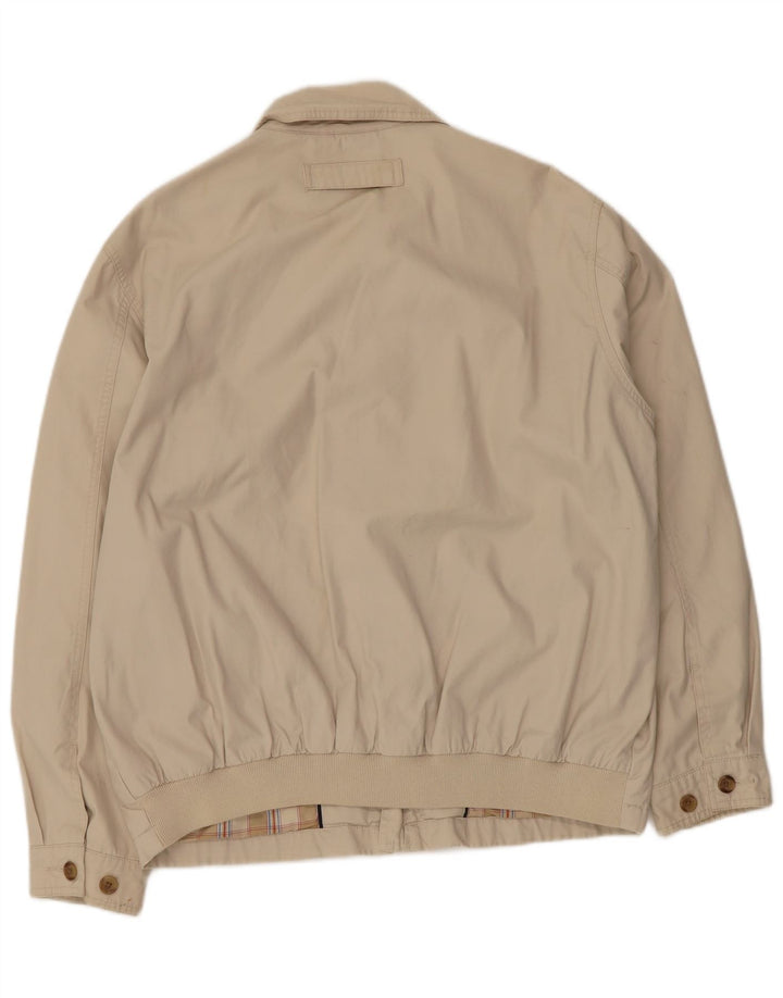 Tommy Hilfiger Mens Bomber Jacket UK 38 Medium Beige Cotton