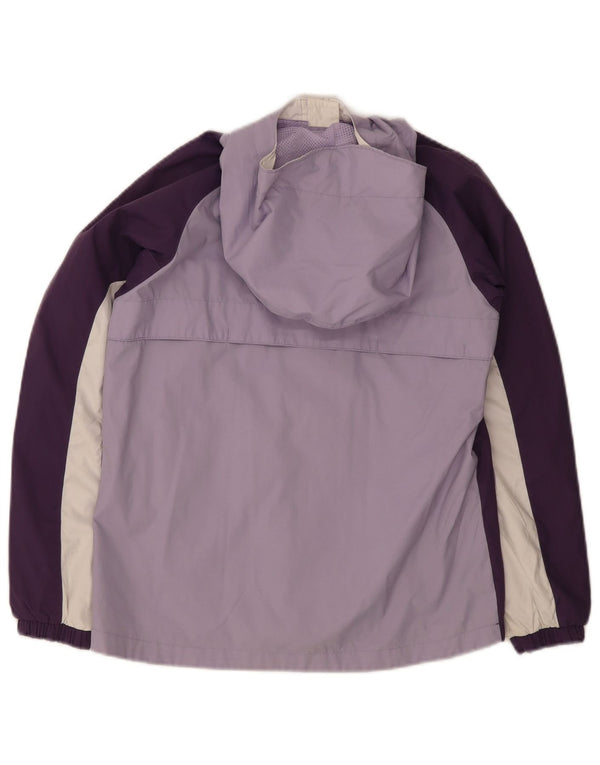 Columbia Girls Hooded Rain Jacket 14-15 Years Purple Colourblock Nylon