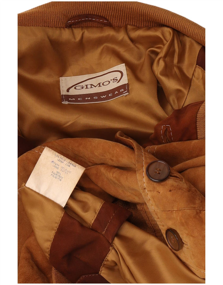 Gimo's Mens Suede Bomber Jacket UK 40 Large Beige Leather