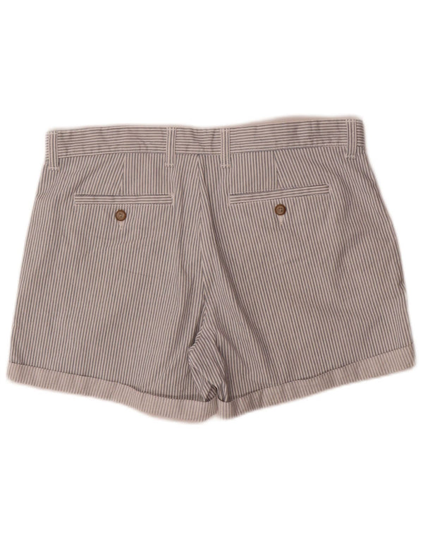 Gap Womens Girlfriend Chino Shorts UK 14 Large W34 White Pinstripe Cotton