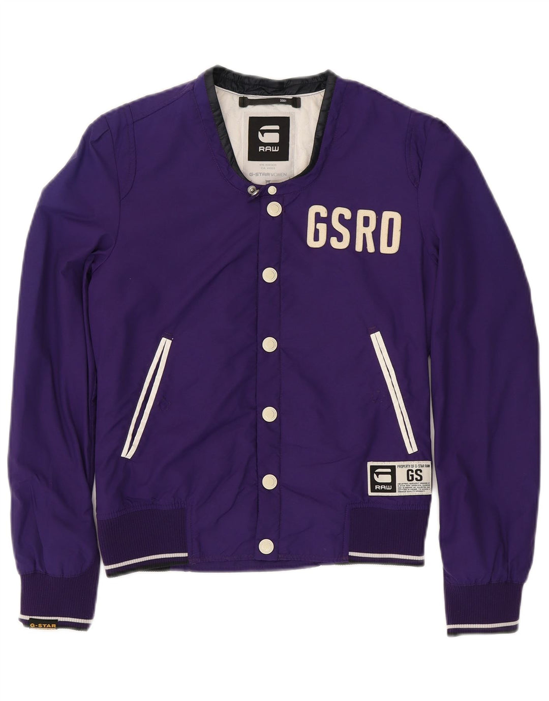 G-STAR Womens Graphic Varsity Jacket UK 10 Small Purple Polyamide