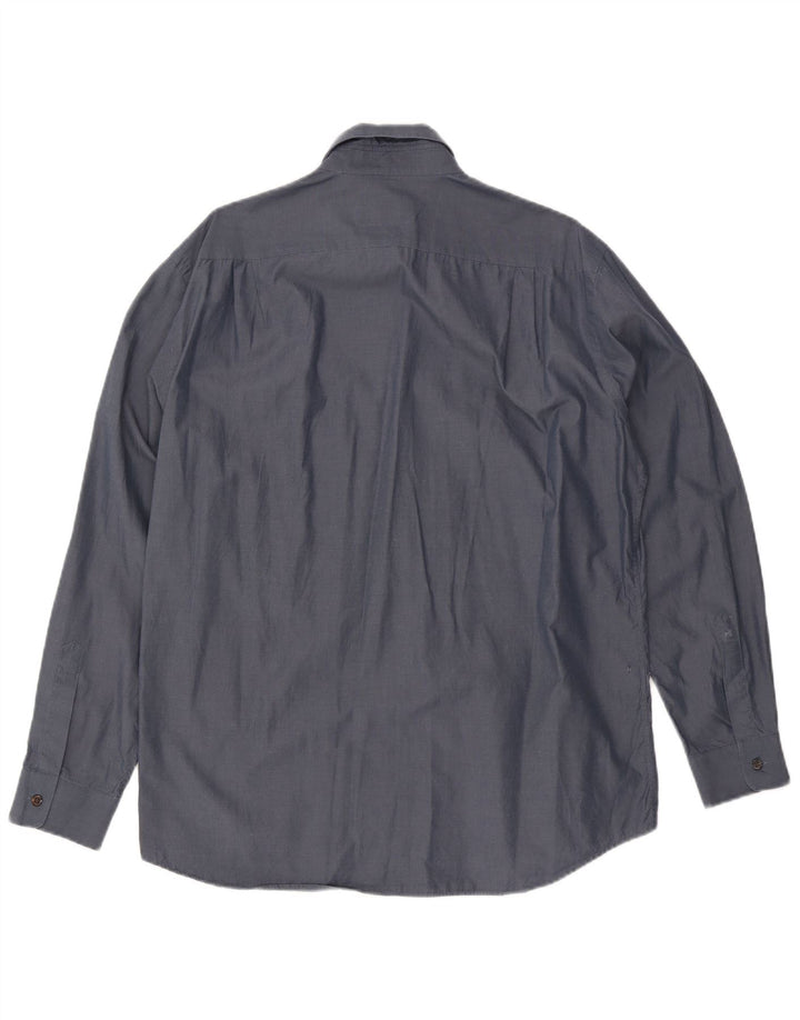 Hugo Boss Mens Shirt Size 16 41 Large Navy Blue Cotton