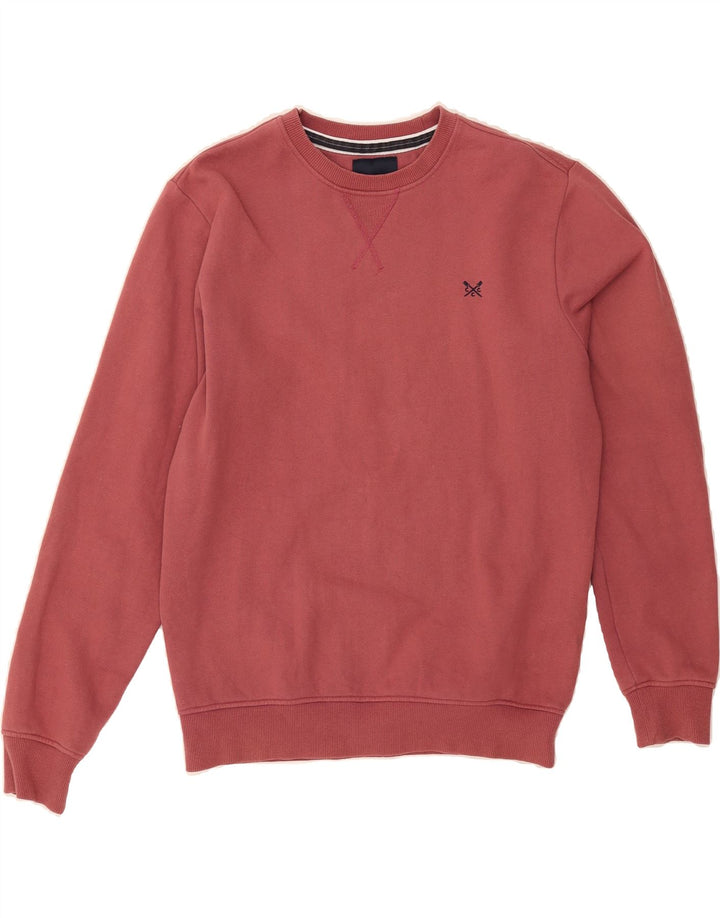 CREW CLOTHING Mens Sweatshirt Jumper Small Pink Cotton Vintage Crew Clothing and Second-Hand Crew Clothing from Messina Hembry 