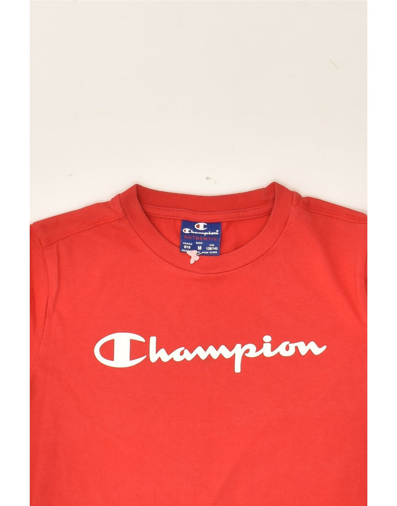 CHAMPION Boys Graphic T-Shirt Top 9-10 Years Medium Red | Vintage Champion | Thrift | Second-Hand Champion | Used Clothing | Messina Hembry 