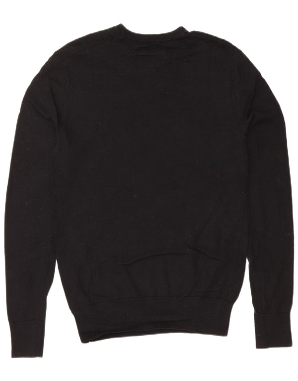 ALL SAINTS Mens Crew Neck Jumper Sweater Small Black Merino Wool
