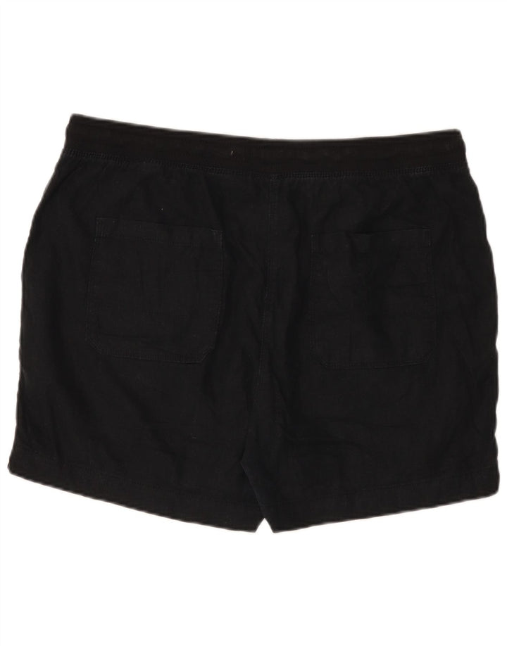 Marks & Spencer Womens Chino Shorts UK 16 Large W36  Black Linen