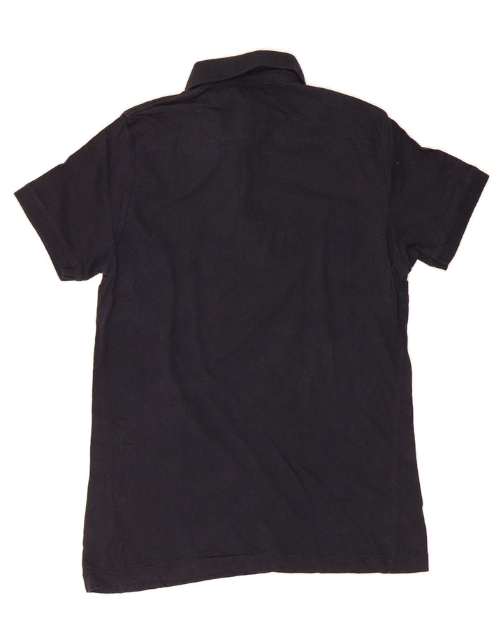 FRENCH CONNECTION Mens Polo Shirt Medium Navy Blue Linen Vintage French Connection and Second-Hand French Connection from Messina Hembry 