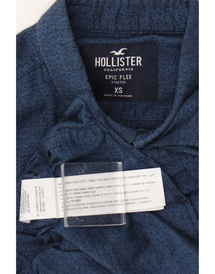 Hollister Mens Shirt XS Navy Blue Cotton
