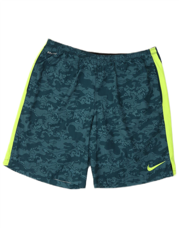 Nike Mens Dri Fit Sport Shorts Large  Blue Camouflage Polyester