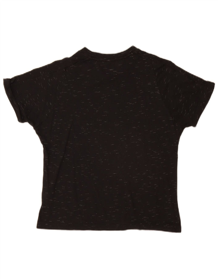 Adidas Womens Graphic T-Shirt Top UK 12 Medium Black Flecked