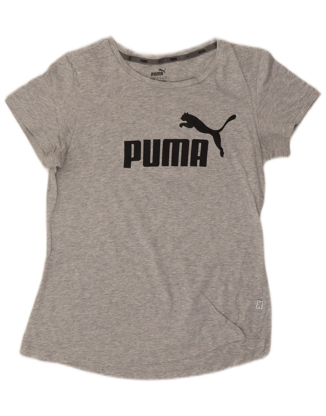 PUMA Womens Graphic T-Shirt Top UK 12 Medium Grey Flecked