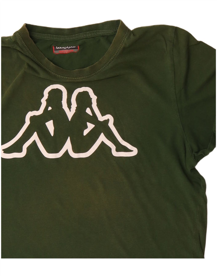 Kappa Mens Graphic T-Shirt Top Medium Green Cotton