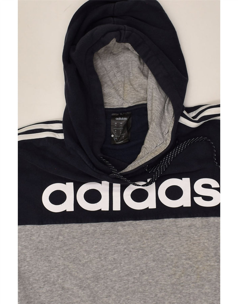 ADIDAS Mens Graphic Hoodie Jumper Medium Grey Colourblock | Vintage Adidas | Thrift | Second-Hand Adidas | Used Clothing | Messina Hembry 