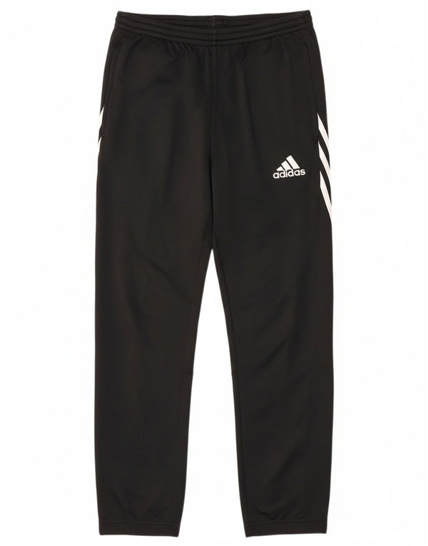 Adidas Boys Joggers Tracksuit Trousers 13-14 Years XL Black Striped Sports