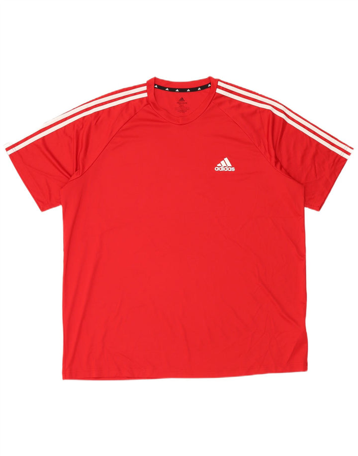 Adidas Mens Aeroready T-Shirt Top 2XL Red Polyester