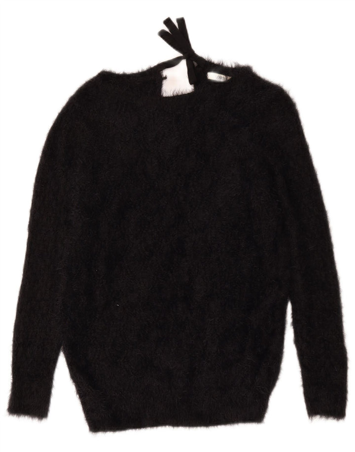 Oasis Womens Boat Neck Jumper Sweater UK 10 Small Black Polyamide