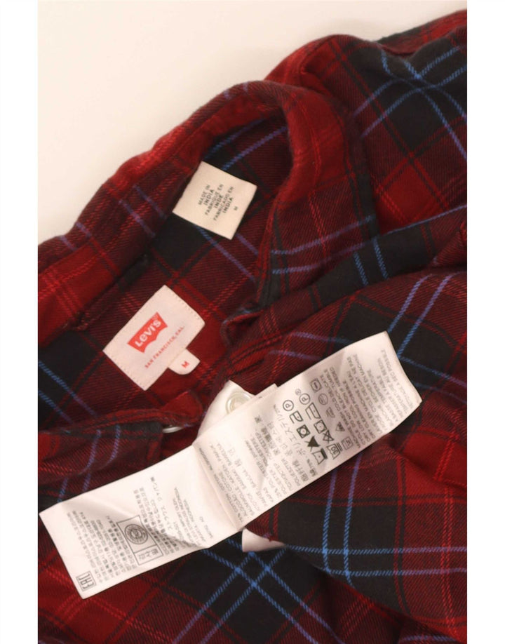 Levi's Mens Flannel Shirt Medium Red Check Cotton