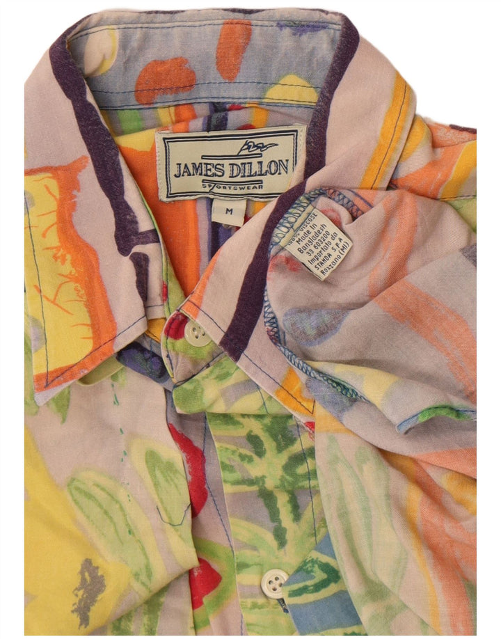 JAMES DILLON Mens Short Sleeve Shirt Medium Multicoloured Patchwork