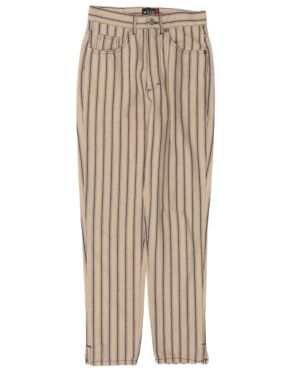 Mash Womens High Waist Casual Trousers IT 42 Medium W28 L29 Off White