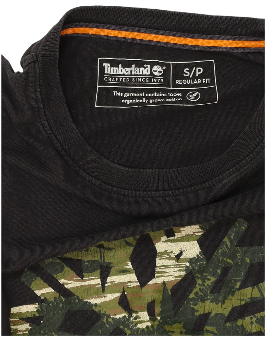 Timberland Mens Regular Fit Graphic T-Shirt Top Small Black Cotton