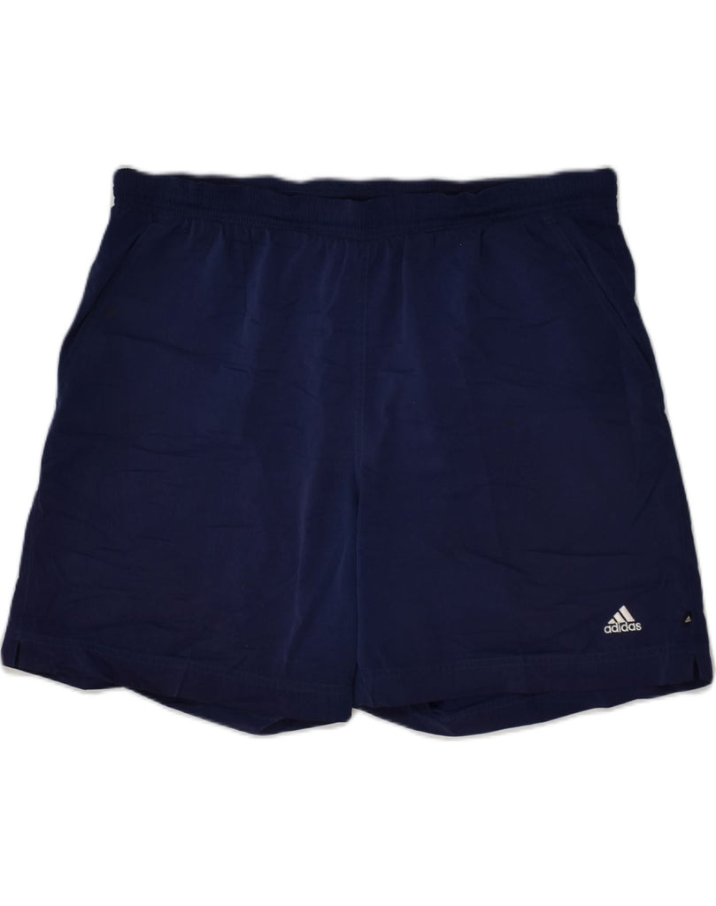 ADIDAS Mens Sport Shorts Large Navy Blue Polyester | Vintage Adidas | Thrift | Second-Hand Adidas | Used Clothing | Messina Hembry 