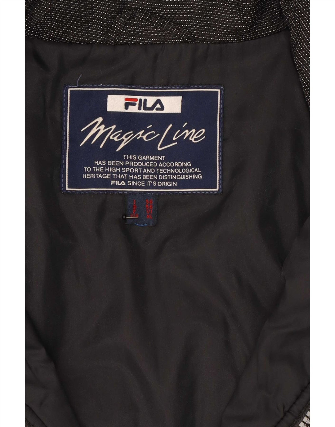 Fila Mens Hooded Ski Jacket IT 56 3XL Navy Blue Colourblock