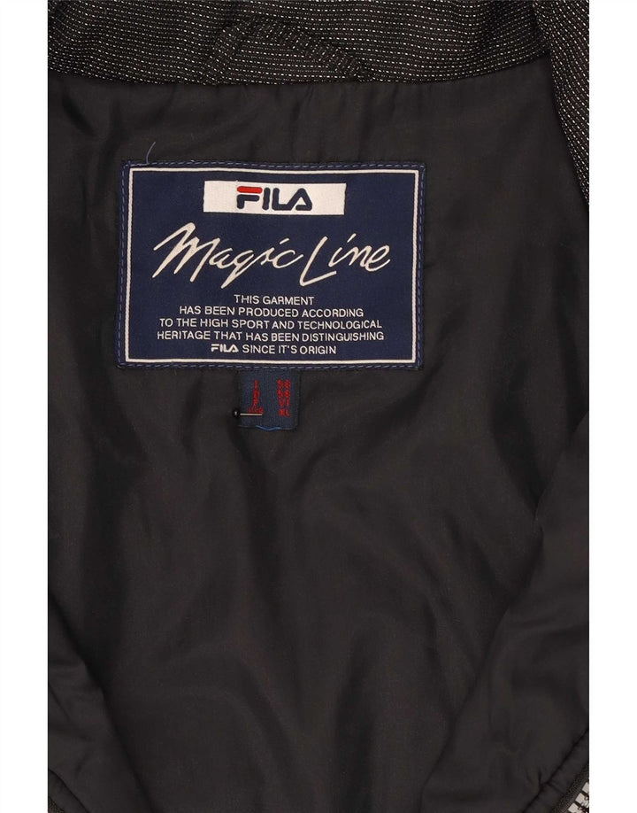 Fila Mens Hooded Ski Jacket IT 56 3XL Navy Blue Colourblock