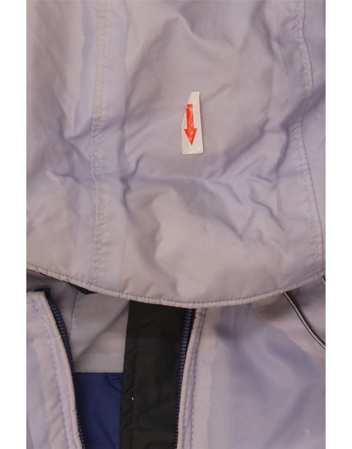 Columbia Womens Omni-Tech Hooded Rain Jacket UK 14 Medium Blue Colourblock