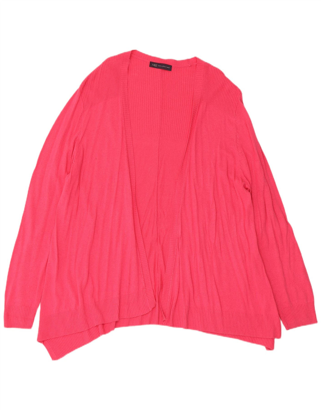 Marks & Spencer Womens Open Cardigan Sweater UK 14 Large Pink
