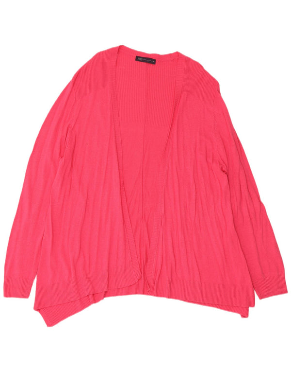 Marks & Spencer Womens Open Cardigan Sweater UK 14 Large Pink