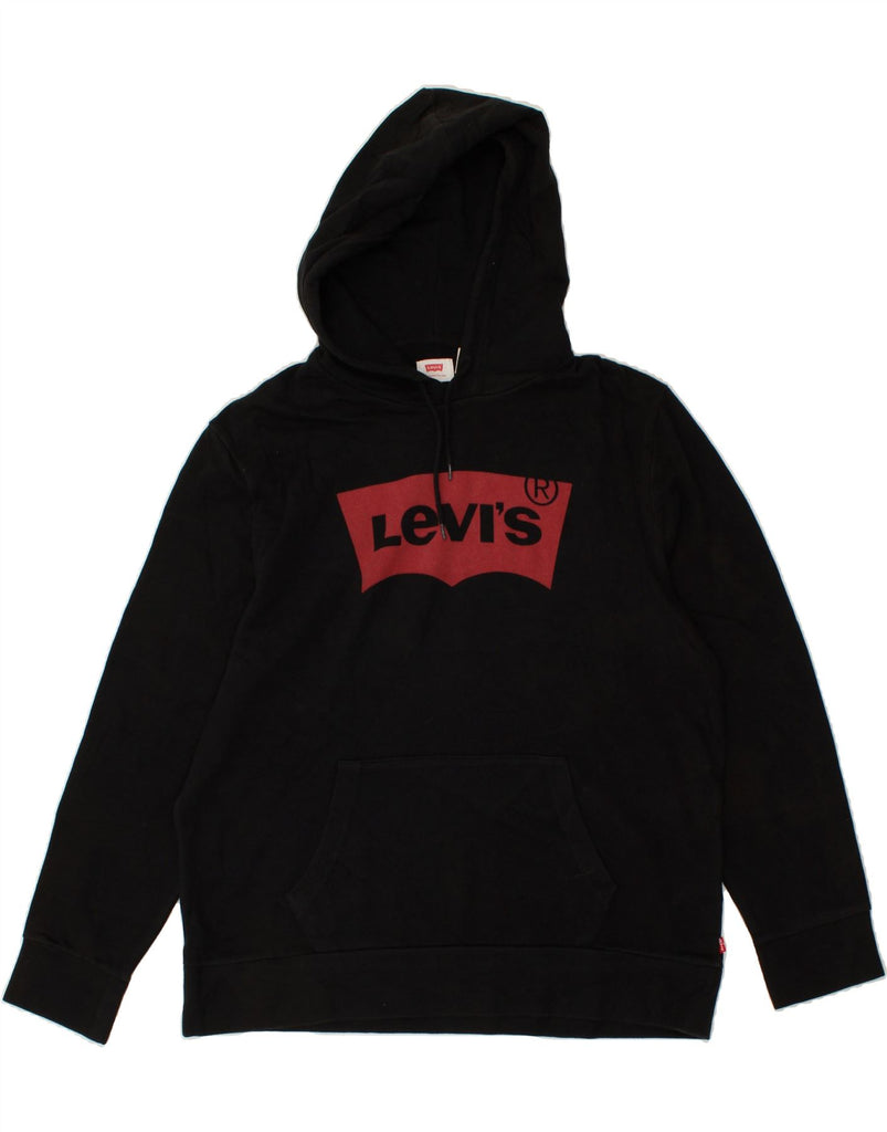 LEVI'S Mens Graphic Hoodie Jumper Large Black Cotton | Vintage Levi's | Thrift | Second-Hand Levi's | Used Clothing | Messina Hembry 