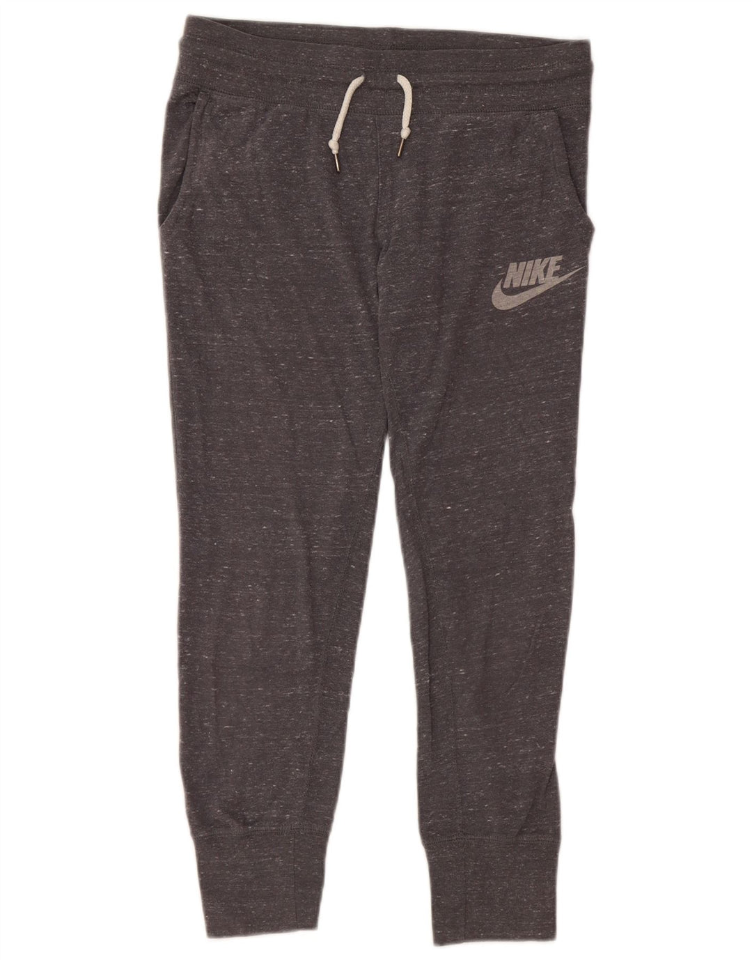 NIKE Womens Tracksuit Trousers Joggers UK 6 XS Grey Flecked Cotton