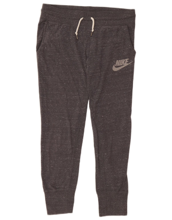 NIKE Womens Tracksuit Trousers Joggers UK 6 XS Grey Flecked Cotton