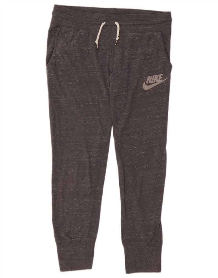 NIKE Womens Tracksuit Trousers Joggers UK 6 XS Grey Flecked Cotton