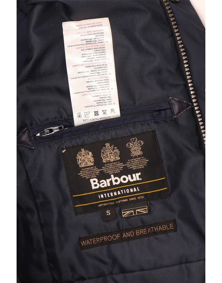 Barbour Boys Racer Jacket 6-7 Years Small Navy Blue Polyester