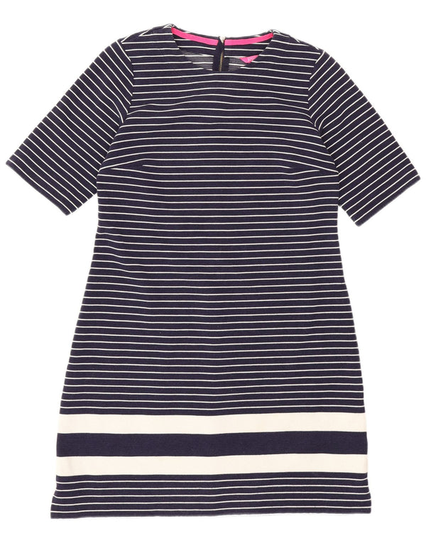 Joules Womens T-Shirt Dress UK 12 Medium Navy Blue Striped Nautical