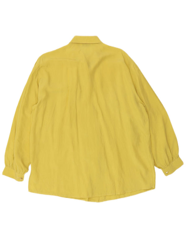 Vintage Womens Shirt IT 48 XL Yellow Silk