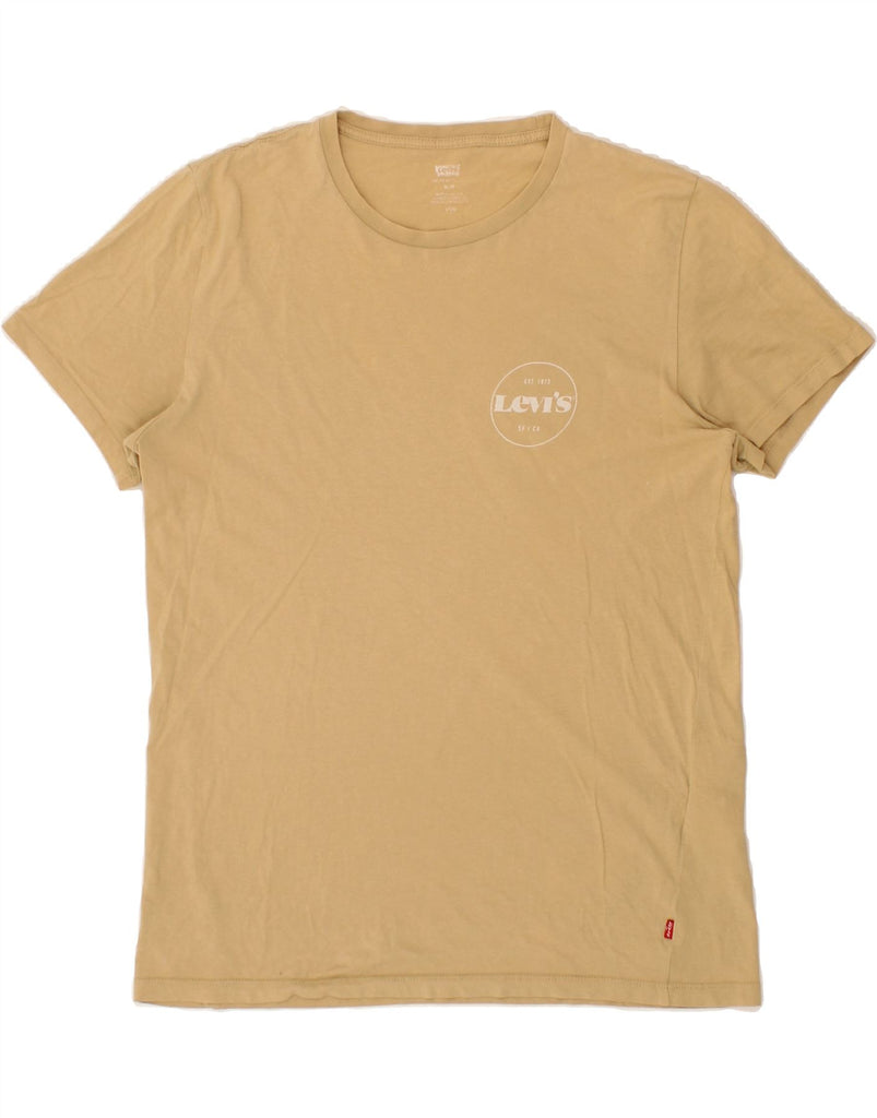 LEVI'S Womens T-Shirt Top UK 16 Large Beige Cotton Vintage Levi's and Second-Hand Levi's from Messina Hembry 