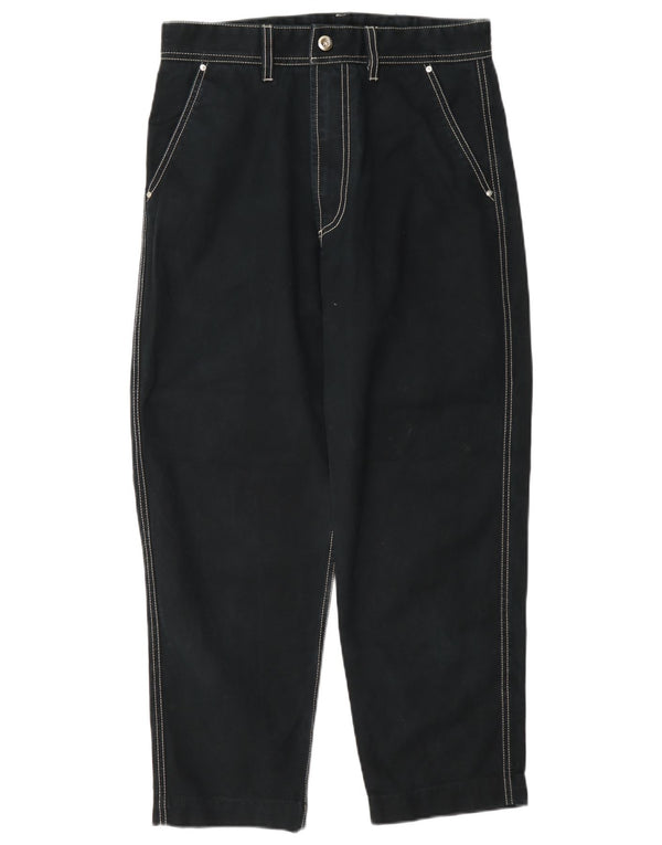 Diesel Womens Tapered Cropped Trousers W28 L25 Navy Blue Cotton