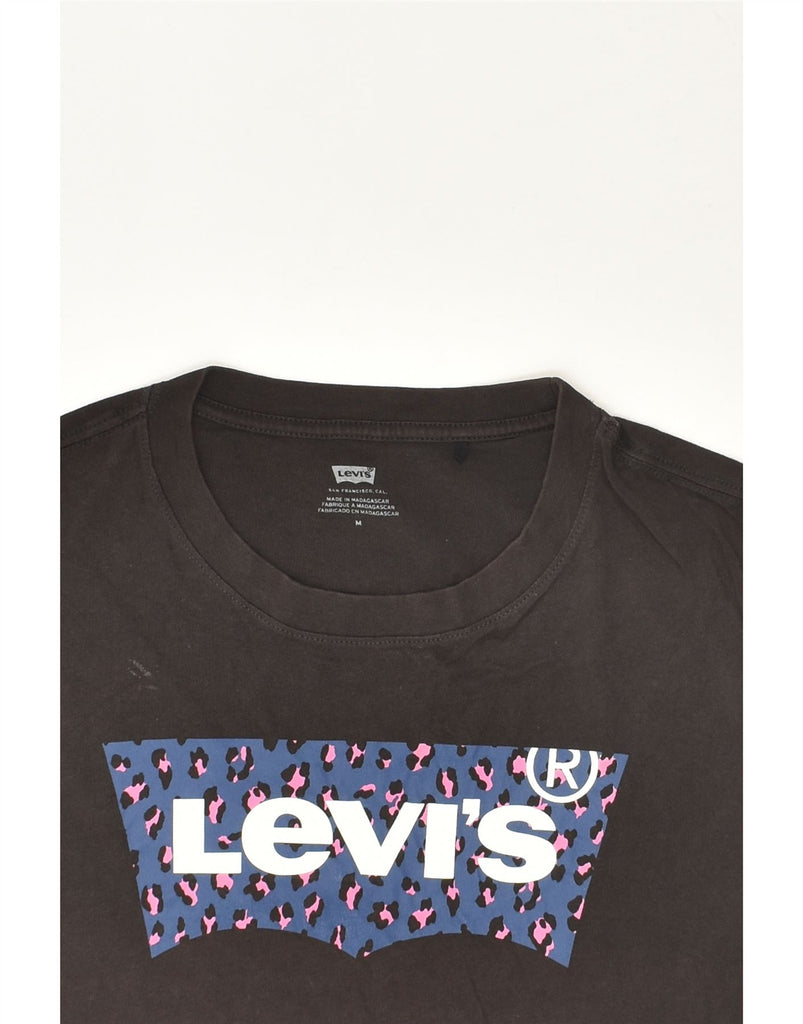 LEVI'S Womens Graphic T-Shirt Top UK 14 Medium Black Cotton | Vintage Levi's | Thrift | Second-Hand Levi's | Used Clothing | Messina Hembry 