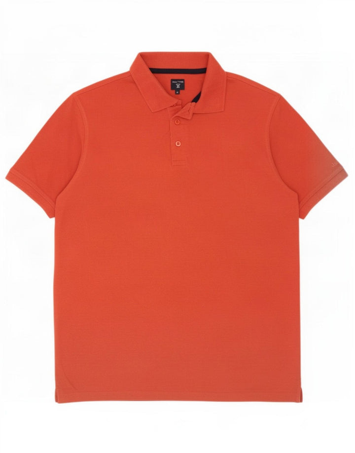 James Pringle Mens Polo Shirt Medium Orange Cotton