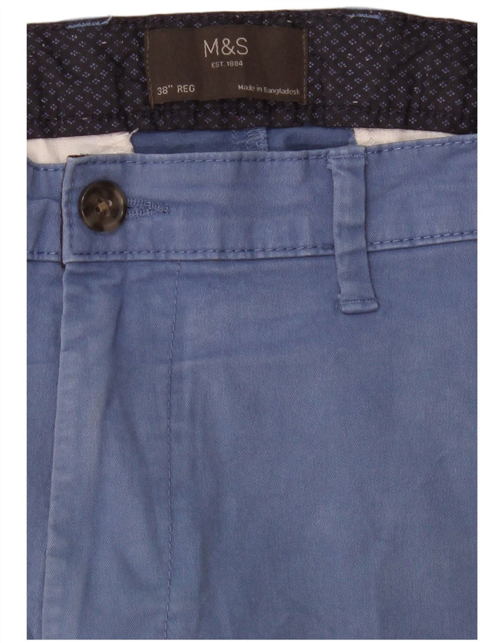 MARKS & SPENCER Mens Chino Shorts W38 XL Blue