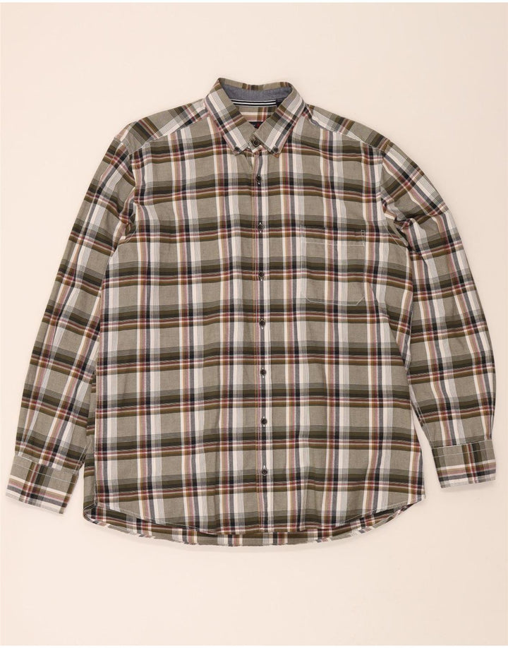 ROVER&LAKES Mens Shirt Size 16 1/2 Large Green Check Cotton Vintage Rover&Lakes and Second-Hand Rover&Lakes from Messina Hembry 