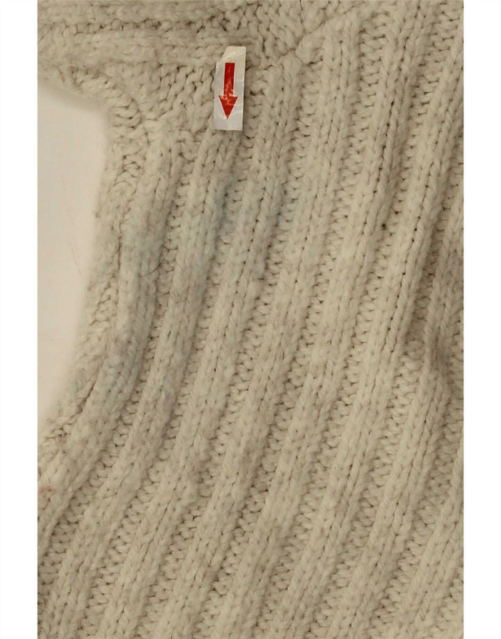 Marks & Spencer Womens Oversized Cardigan Sweater UK 10 Small Beige Acrylic